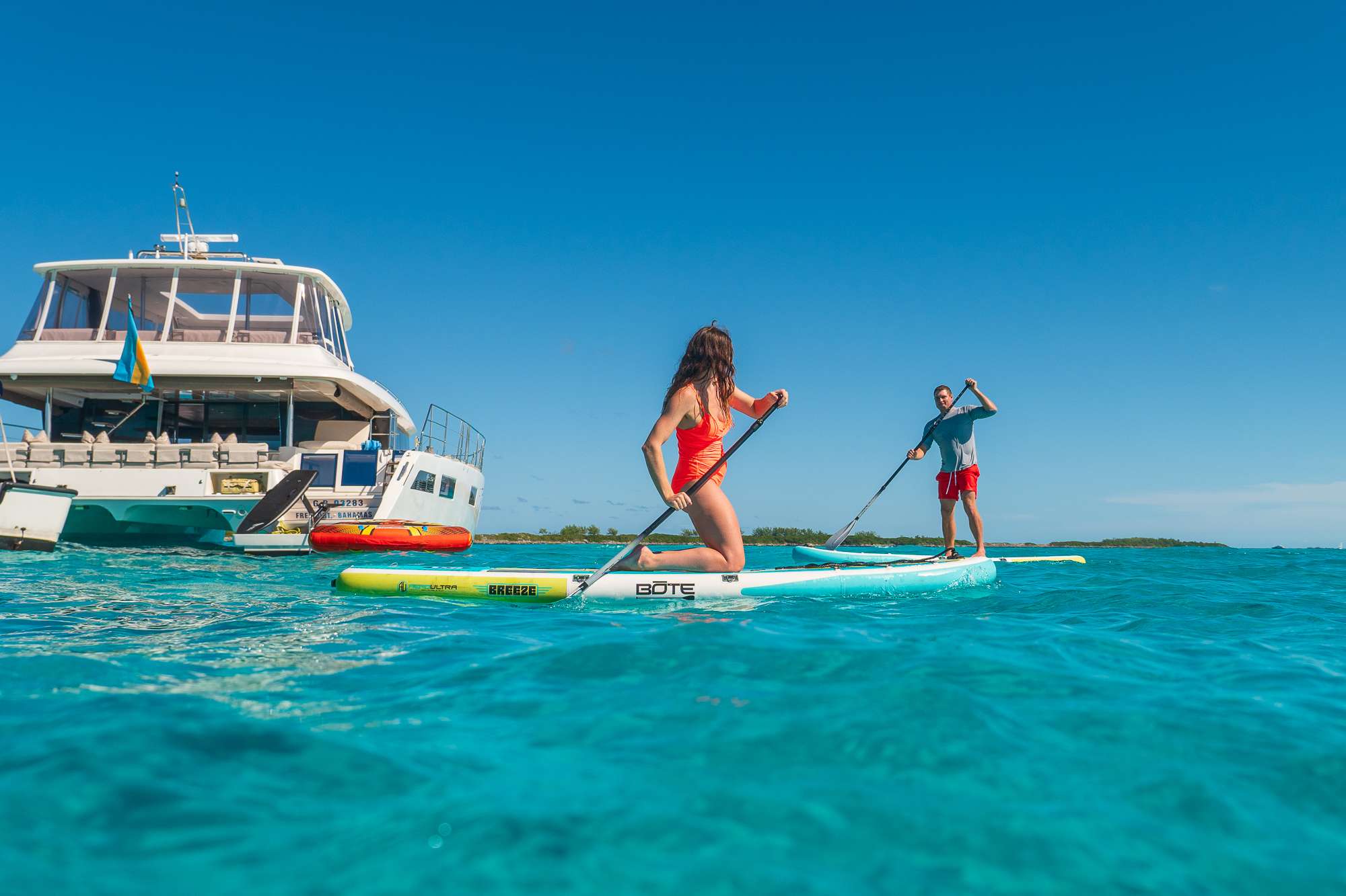 Paddleboarding in the Exumas