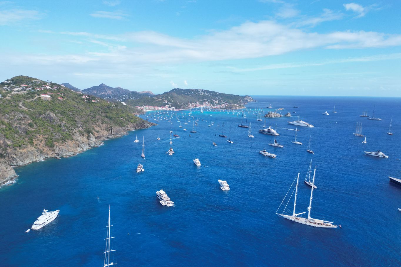 Charter yachts anchored at St. Barths