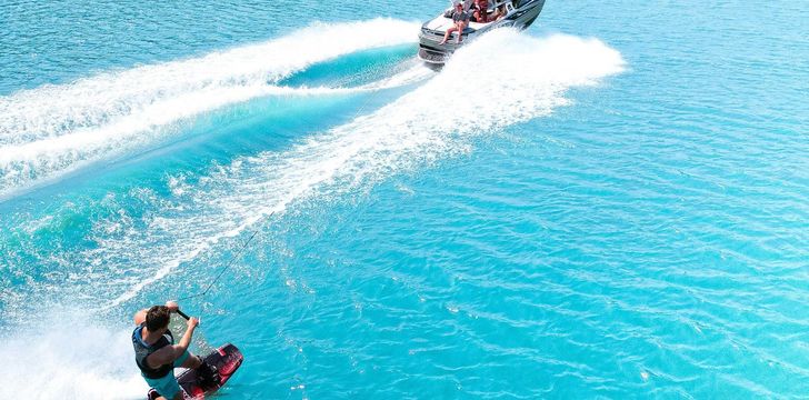 Wakeboarding on Charter in the Bahamas