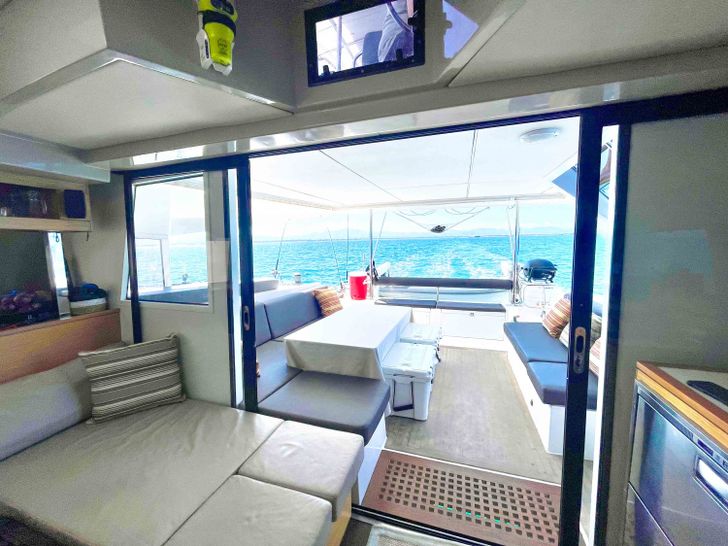 PAPILLON Nautitech 46 Fly - saloon and aft deck access PAPILLON Nautitech 46 Fly - saloon and aft deck access