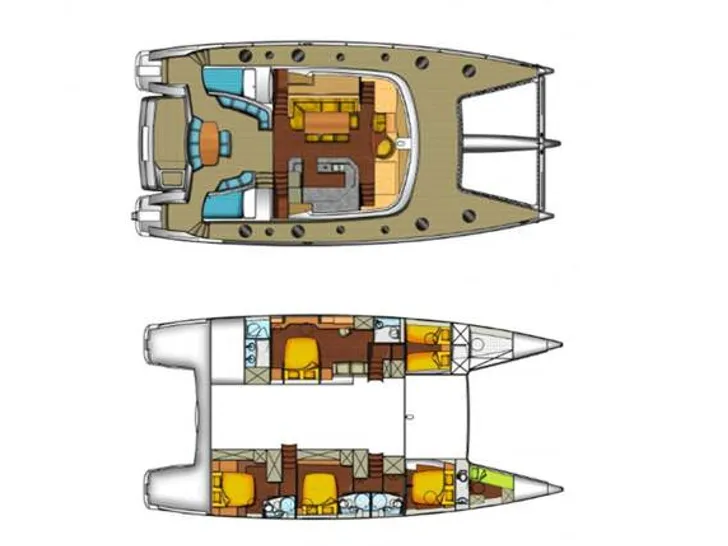 WORLD'S END Fountaine Pajot Galathea 65 - saloon and cabin layout WORLD'S END Fountaine Pajot Galathea 65 - saloon and cabin layout