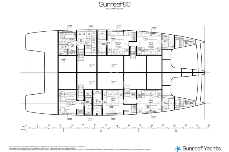 Layout for MISCHIEVOUS Sunreef 80 - layout