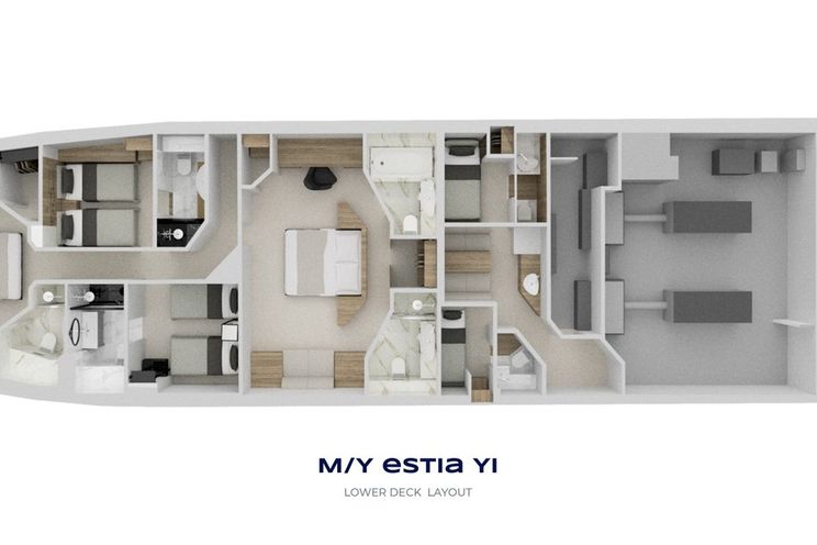 Layout for ESTIA YI - lower deck layout