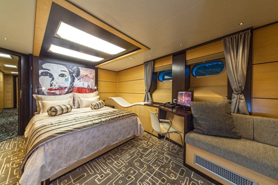one of five double bed cabins