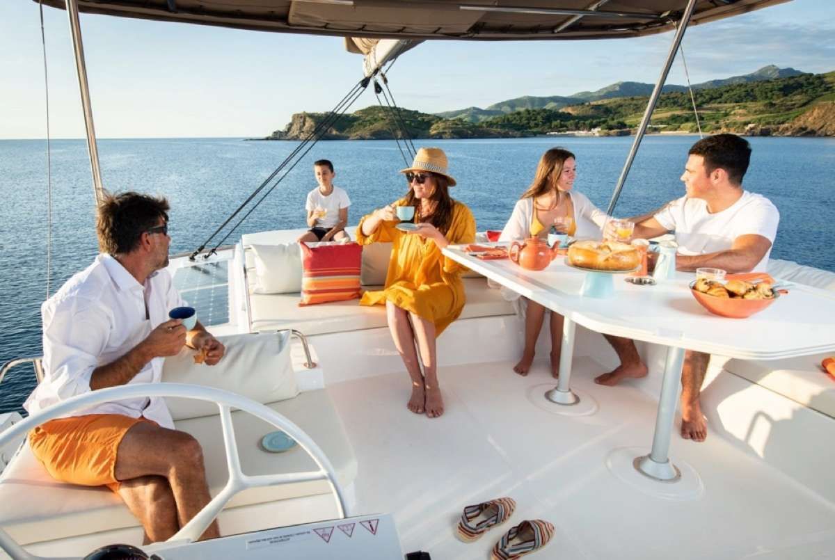Flybridge lounge area