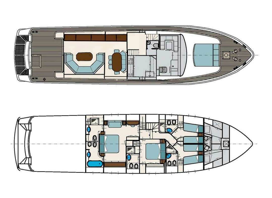 Crewed Motor Yacht OLA - San Lorenzo 78 ft - 4 Cabins - Marseille ...