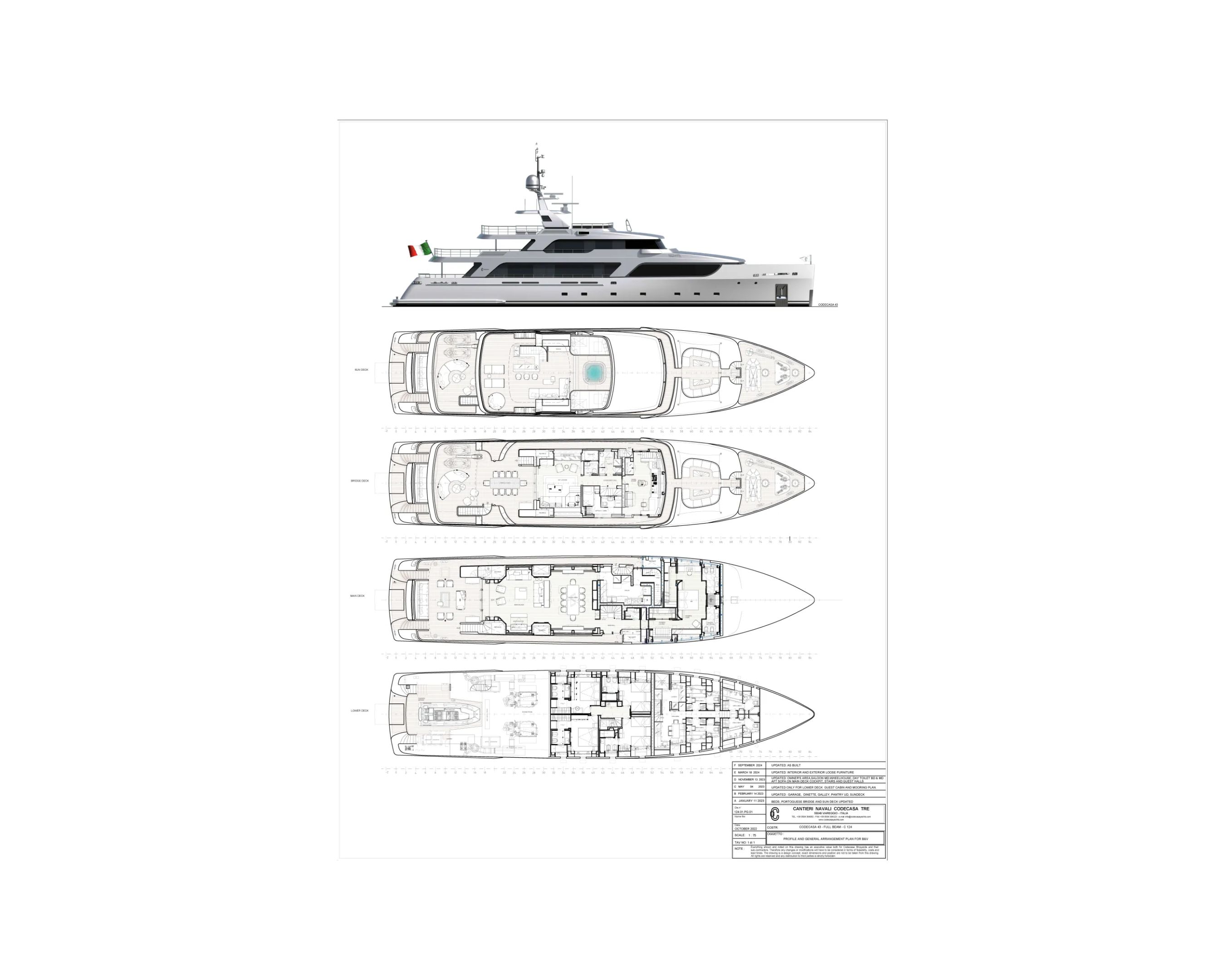 Luxury Crewed Motor Yacht GIOIA - Codecasa Vintage 43m - 5 Cabins ...