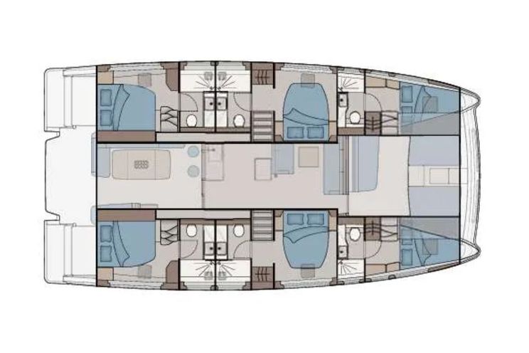 Ocean Rant Layout Luxury Crewed Catamaran OCEAN KITTY - Aquila 50 - 5 Cabins - St Thomas ...