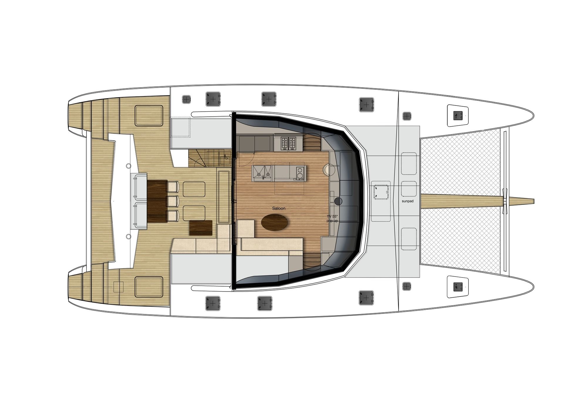 ADEA Sunreef 60 Luxury Catamaran Top Deck