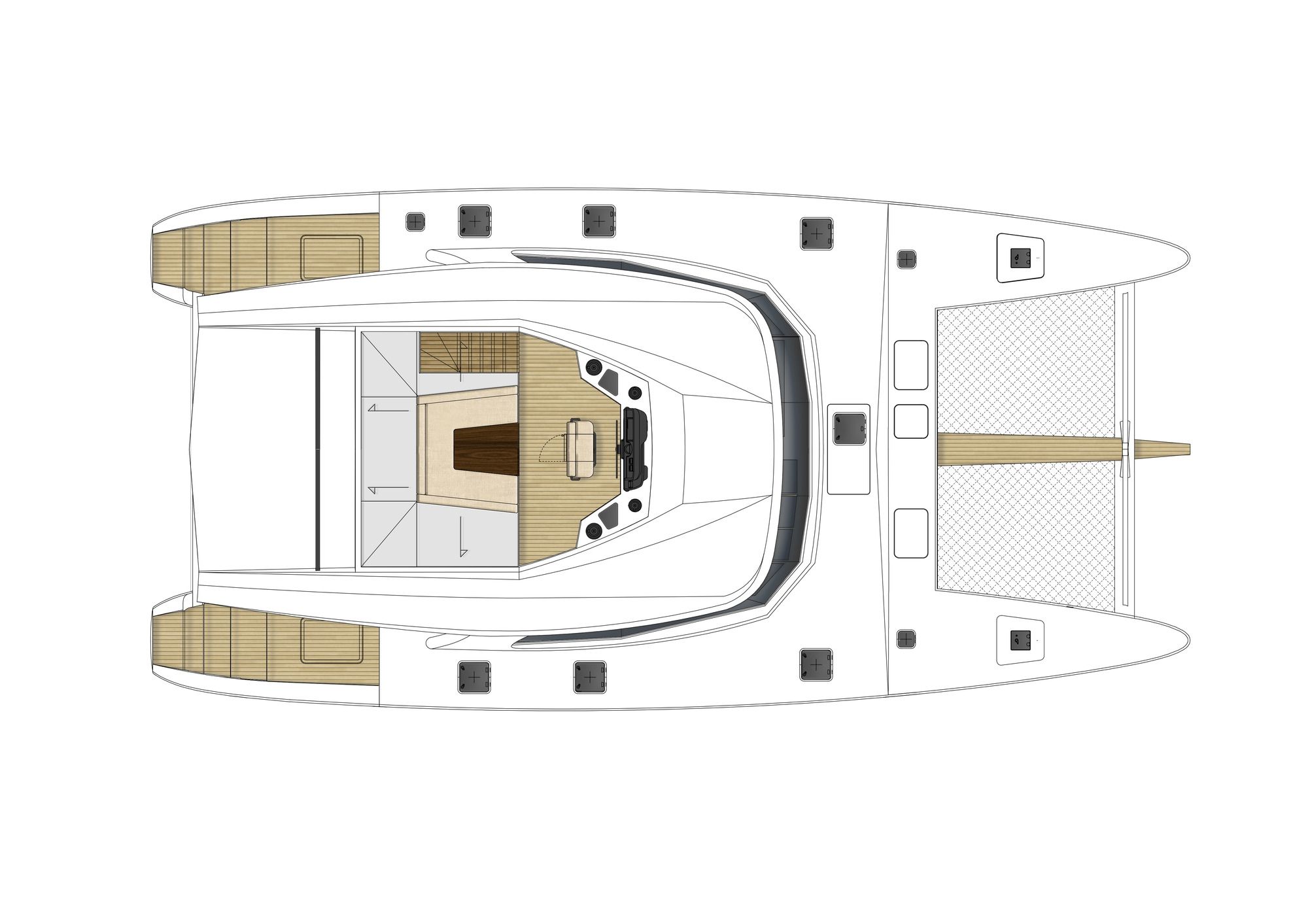 ADEA Sunreef 60 Luxury Catamaran Middle Deck