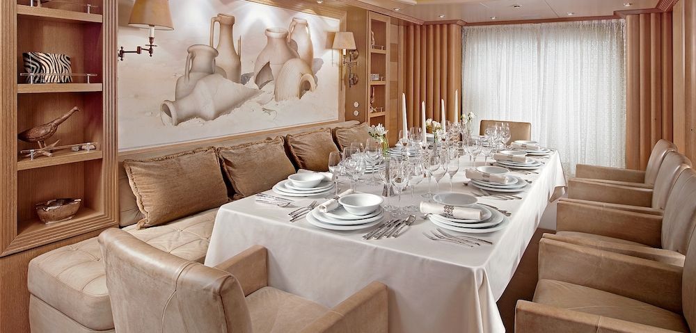 Alexandra Superyacht Greece Charter Dining Room