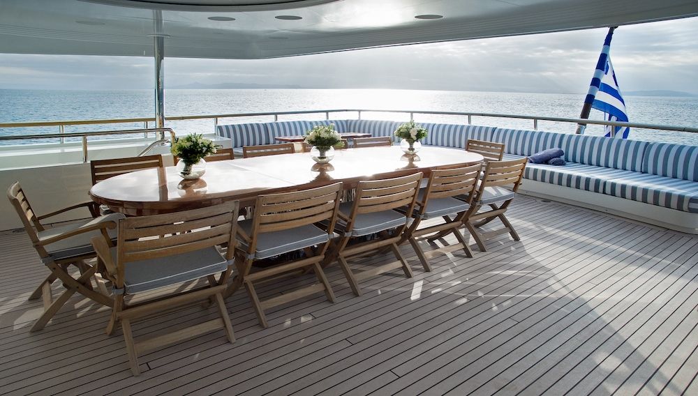 Alexandra Superyacht Greece Charter Al Fresco Dining
