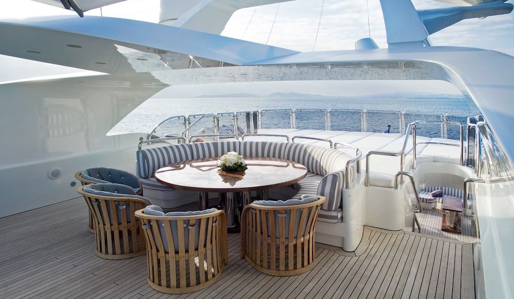 Alexandra Superyacht Greece Charter Sun Deck Dining