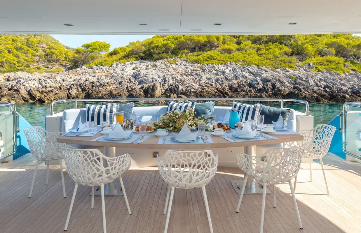 BARENTS SEA Yacht Aft Deck Dining
