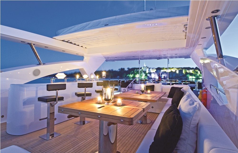 BLACK & WHITE - Flybridge by Night