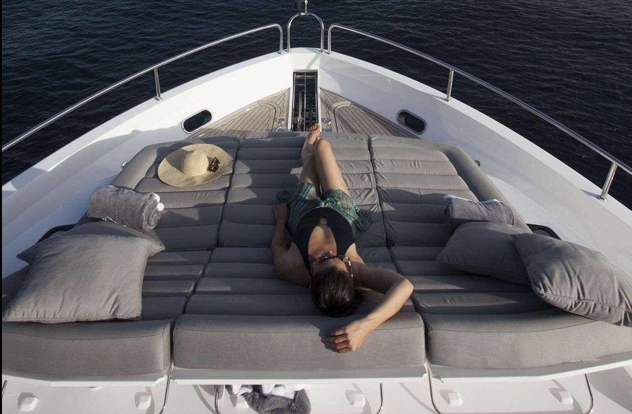 Sunseeker 86 Bow Sunbathing