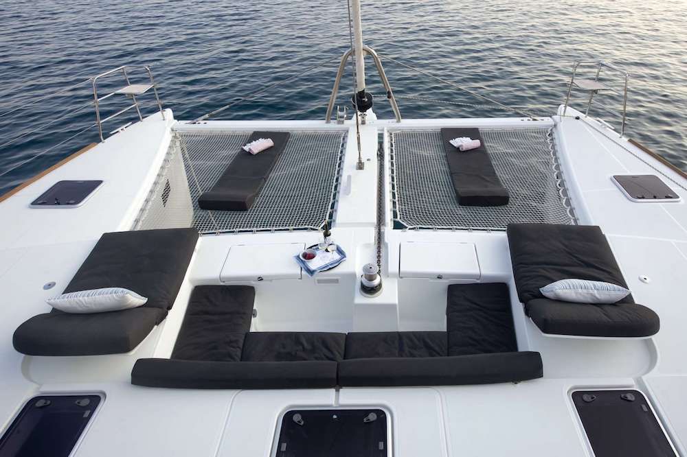 Crewed Catamaran BOOM Bow