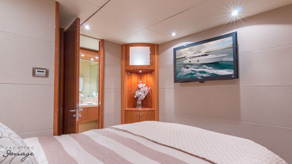 Miami Day Charter Yacht CHIP Lazzara 84 Guest Cabin