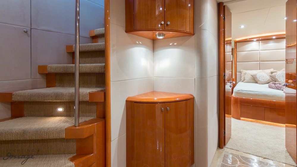 Miami Day Charter Yacht CHIP Lazzara 84 Stairwell