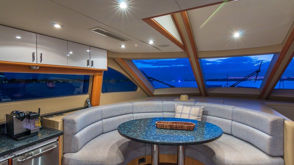Miami Day Charter Yacht CHIP Lazzara 84 Dining