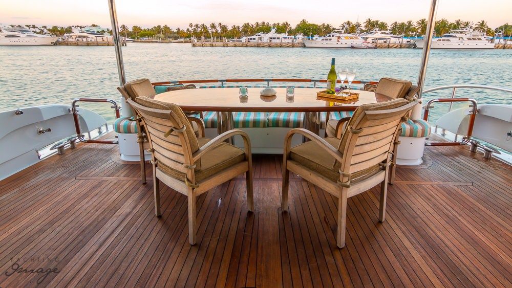 Miami Day Charter Yacht CHIP Lazzara 84 Al Fresco Dining