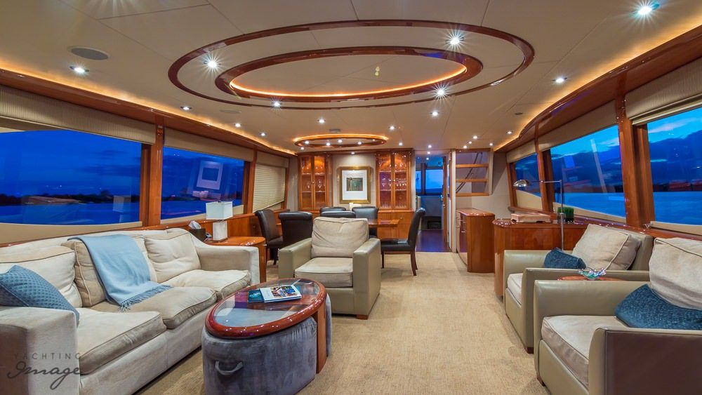 Miami Day Charter Yacht CHIP Lazzara 84 Saloon
