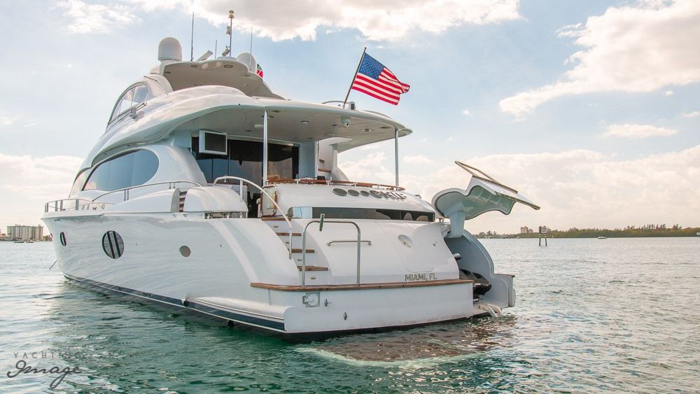 Miami Day Charter Yacht CHIP Lazzara 84 Rear