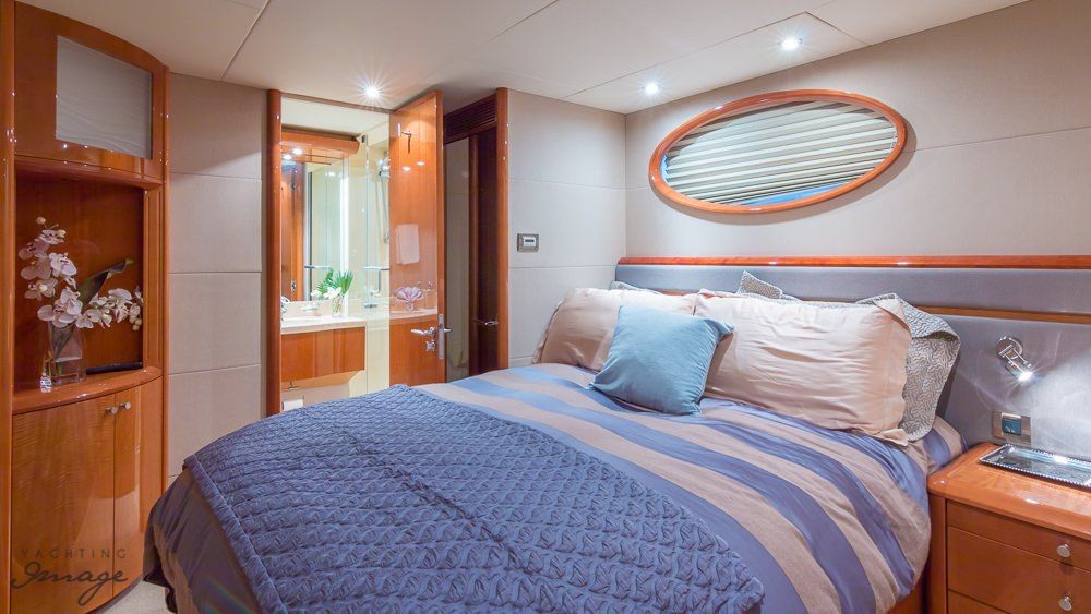 Miami Day Charter Yacht CHIP Lazzara 84 VIP Cabin