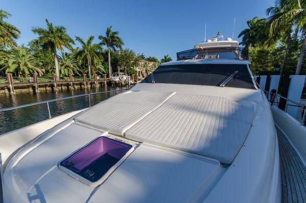 Miami Day Charter Yacht DR NO Ferretti 75 Bow