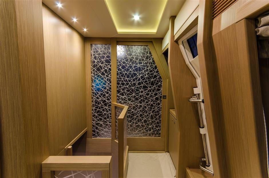 Miami Day Charter Yacht DR NO Ferretti 75 Walkway