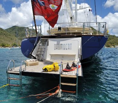 DRUMBEAT Alloy 53m Luxury Sailing Yacht Swim Platform