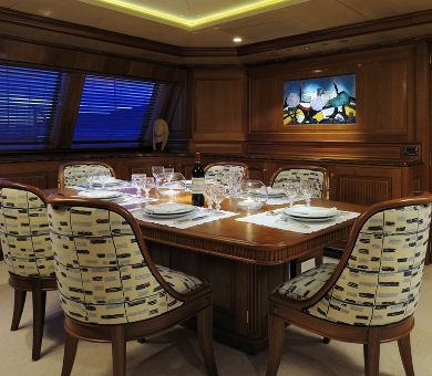 DRUMBEAT Alloy 53m Luxury Sailing Yacht Dining