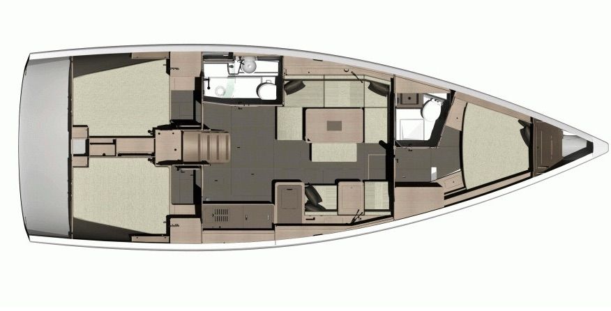 Dufour 412 Boatbookings Layout