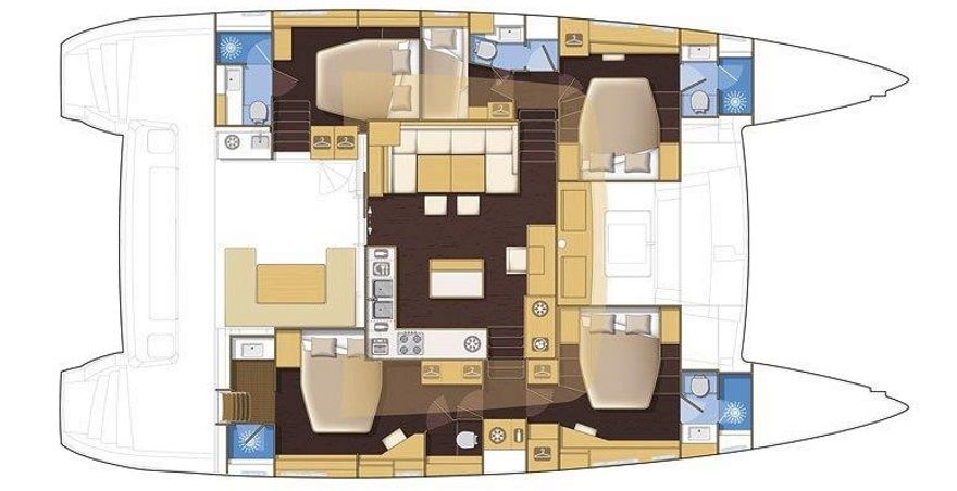 EAGLE OF NORWAY - Crewed Catamaran - Layout