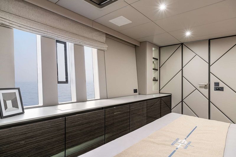 master cabin view from the hull windows