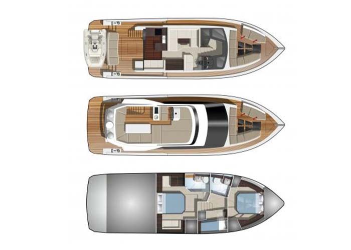 Galeon 460 Flybridge - Layout