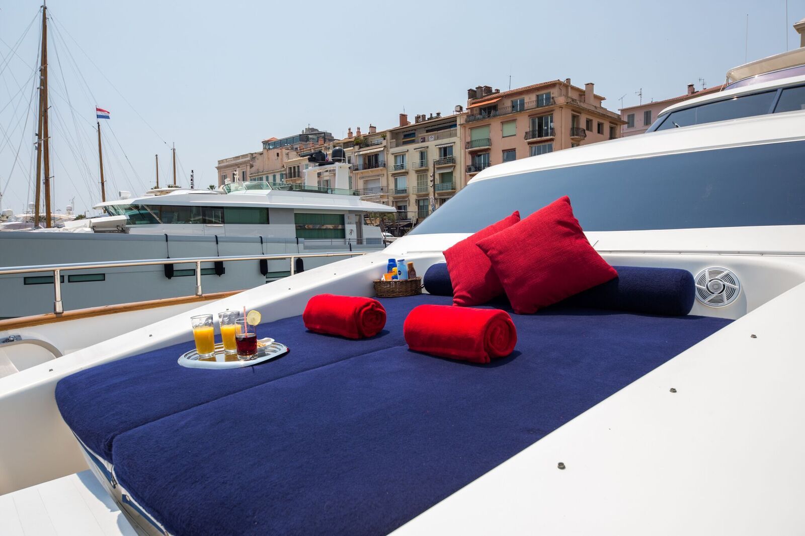 INDULGENCE OF POOLE Mangusta 86 Luxury Superyacht Bow