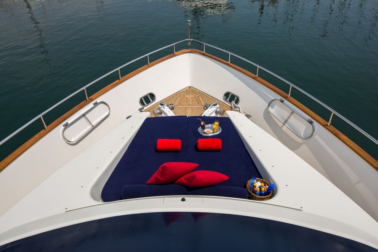 INDULGENCE OF POOLE Mangusta 86 Luxury Superyacht Bow