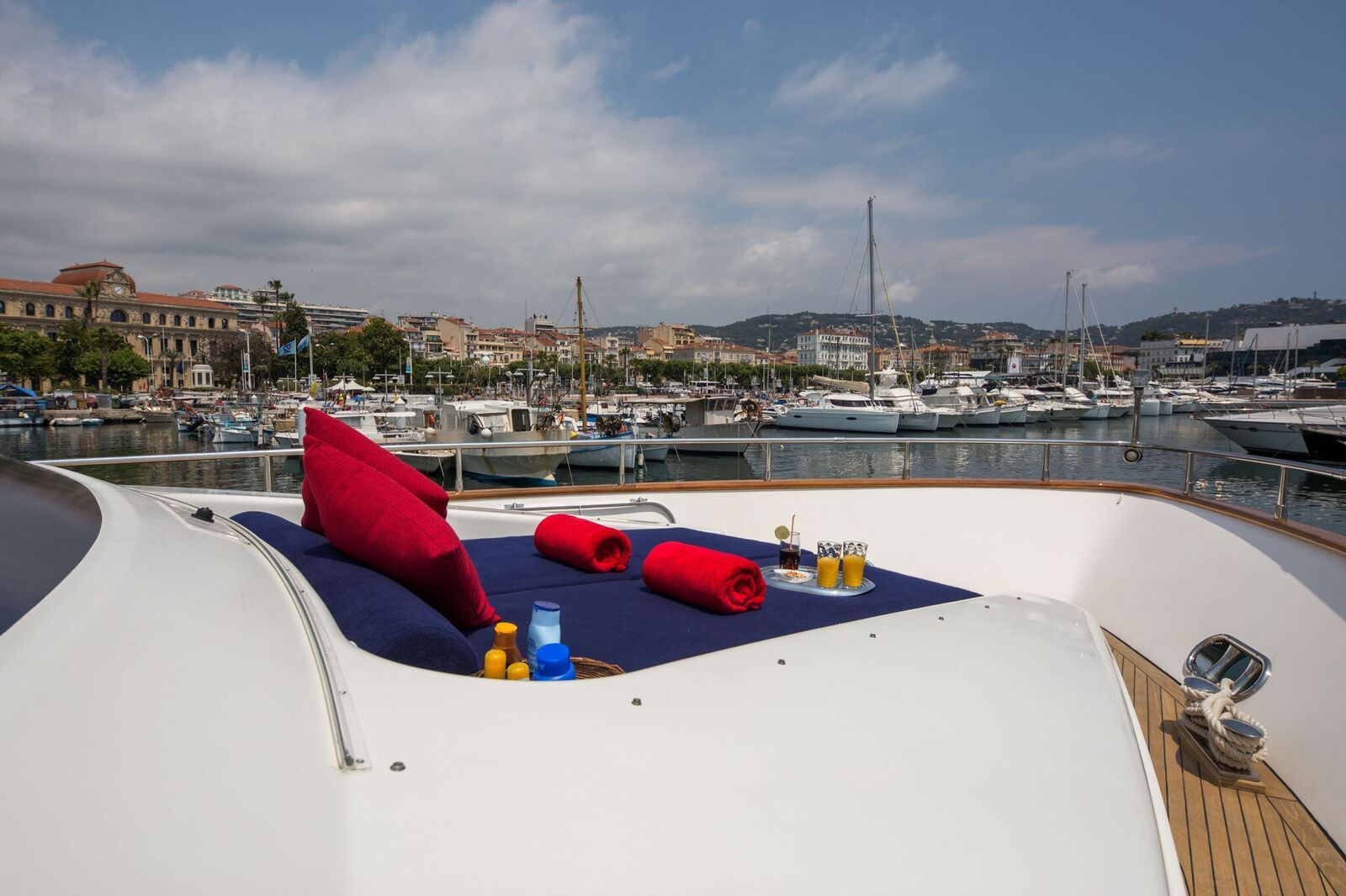 INDULGENCE OF POOLE Mangusta 86 Luxury Superyacht Bow