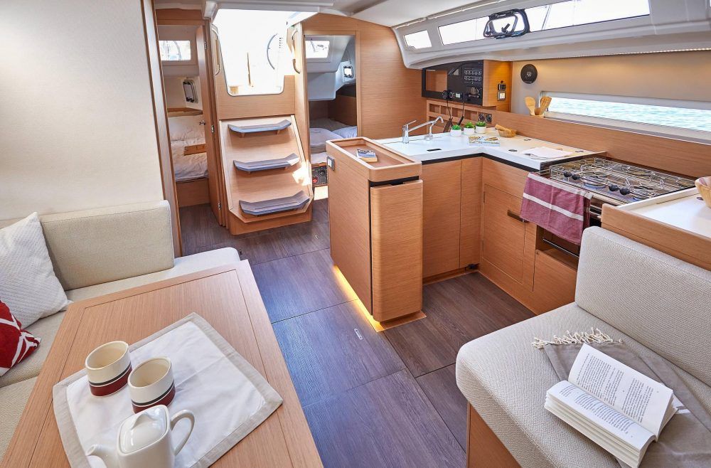 Jeanneau Sun Odyssey 410 Salon and Kitchen