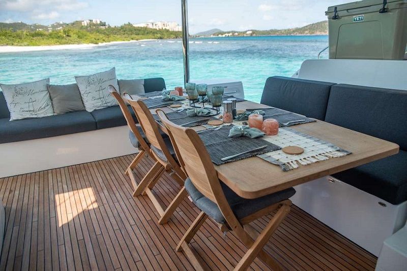 aft deck dining area