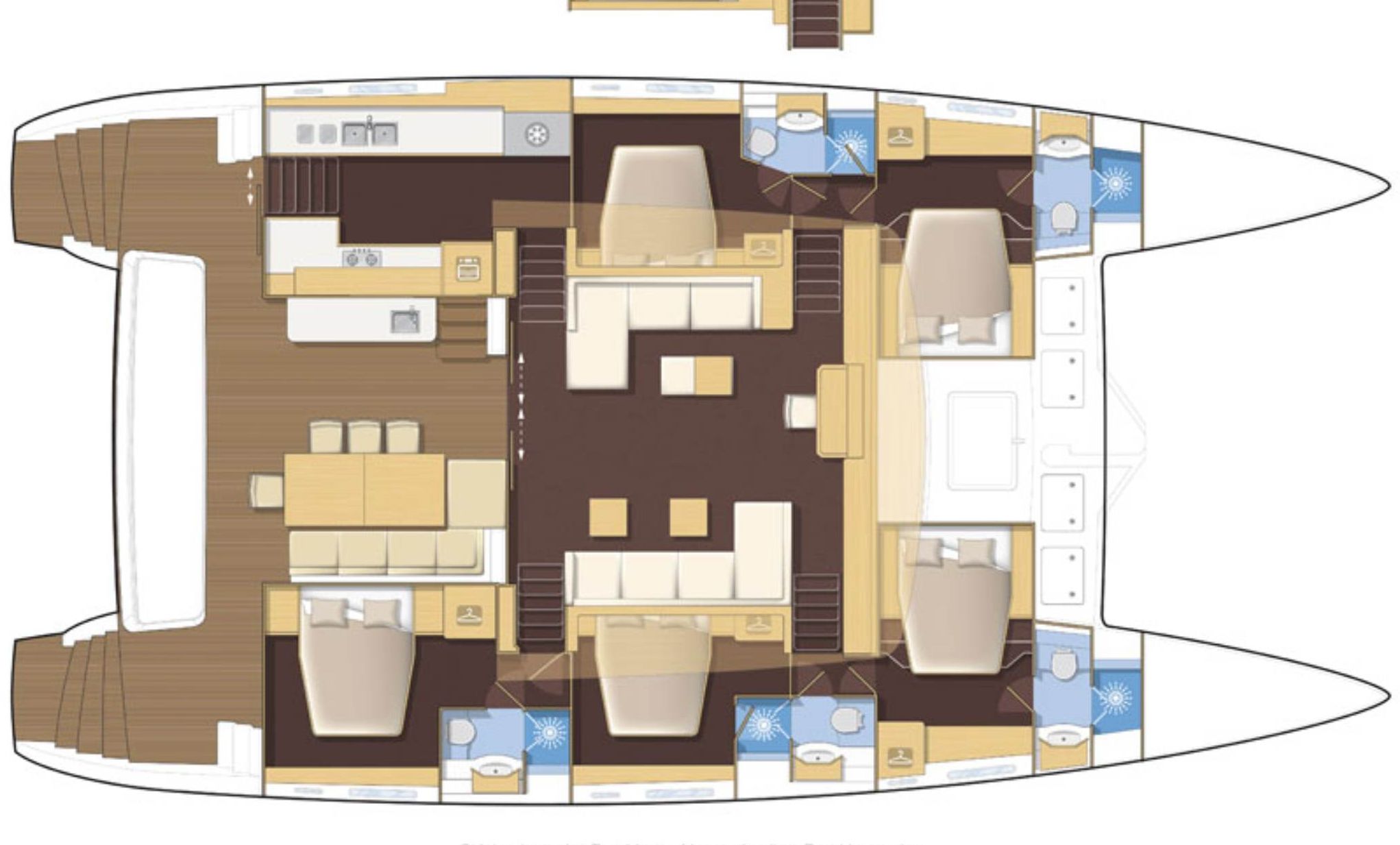 KASKAZI FOUR Lagoon 620 Luxury Catamaran Floor Plan