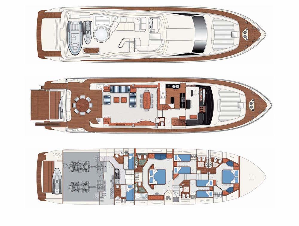 Luxury Crewed Motor Yacht KATARIINA in Split - Layout