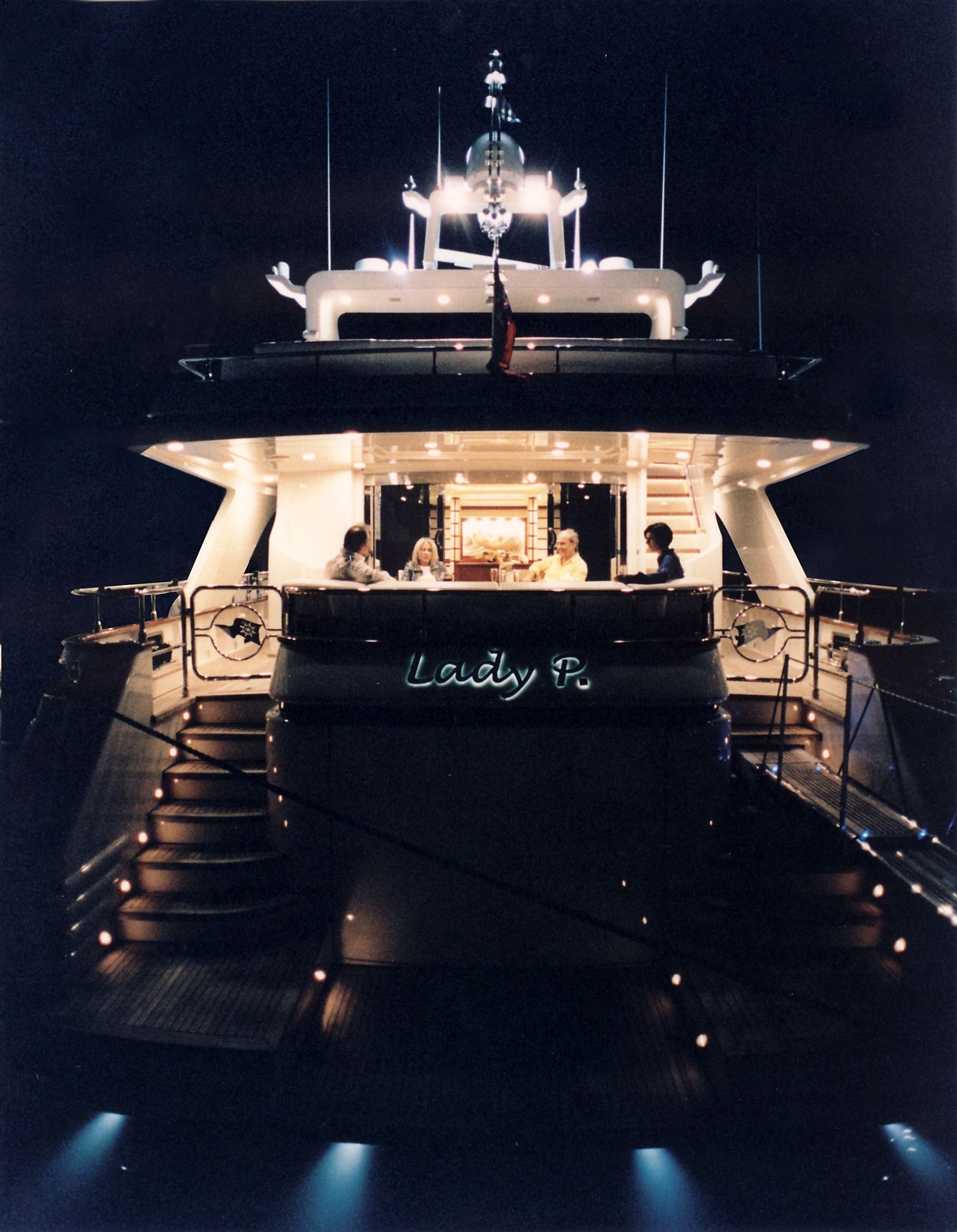 LADY P - Crewed Motor Yacht - Stern by Night