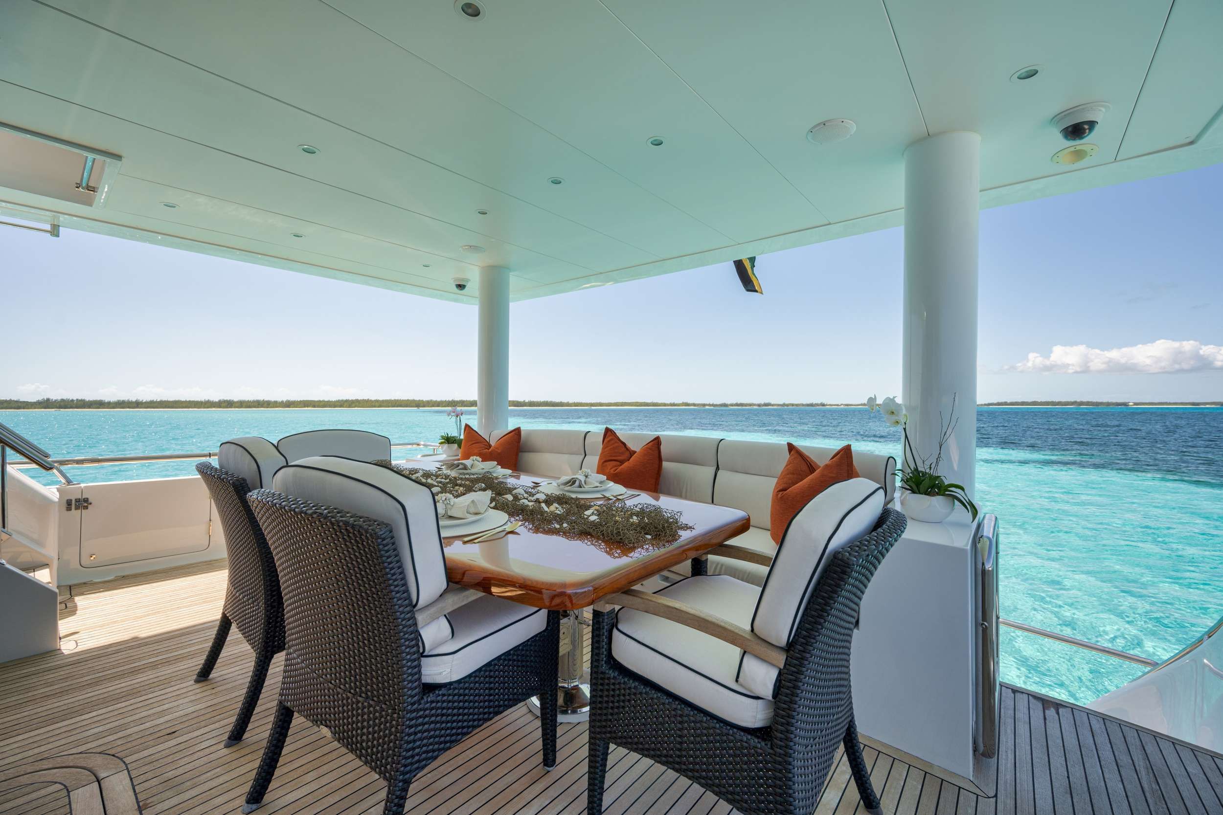 LIMITLESS Crewed Motor Yacht Aft Deck