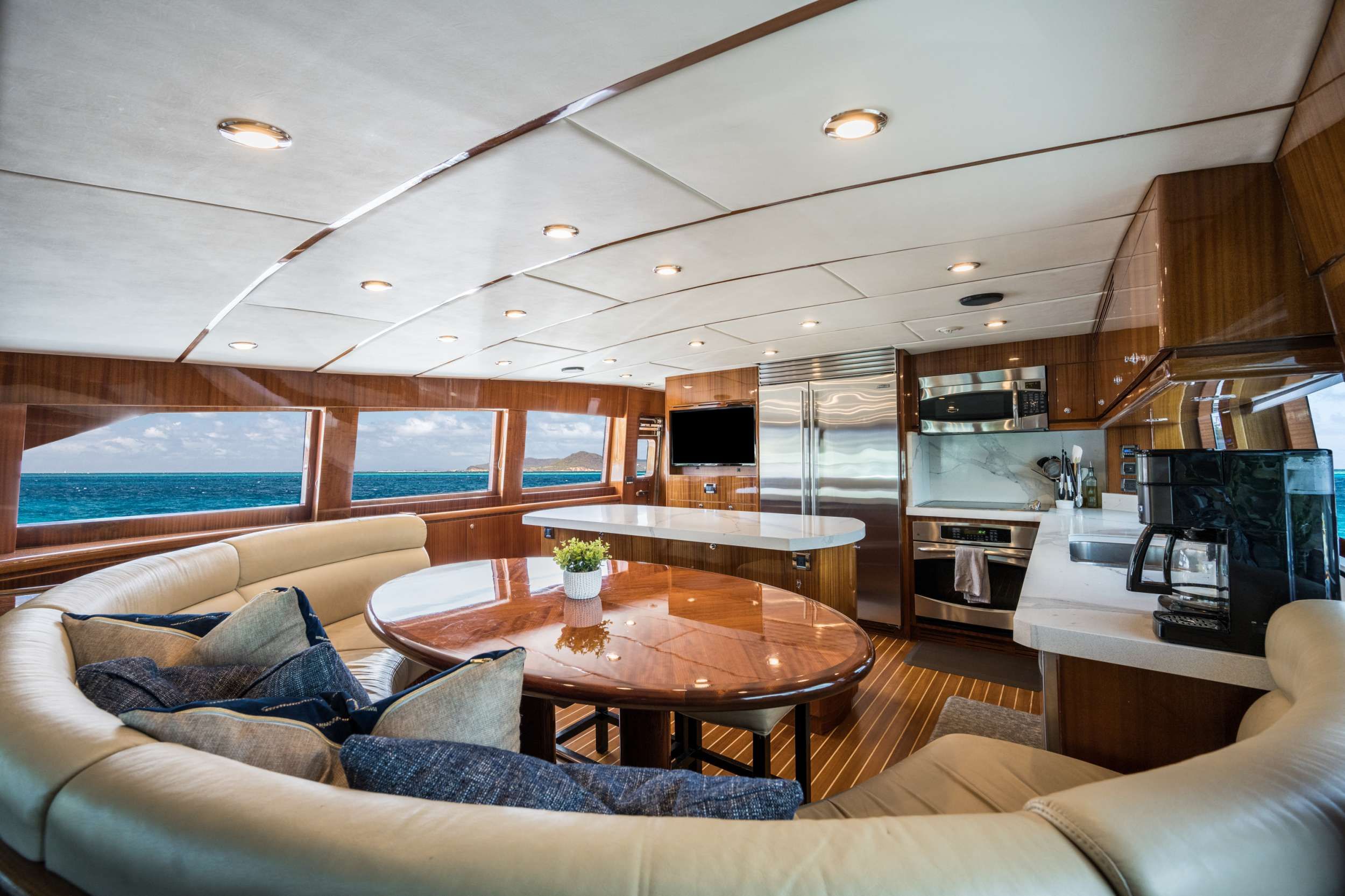 LIMITLESS Crewed Motor Yacht Galley Seating