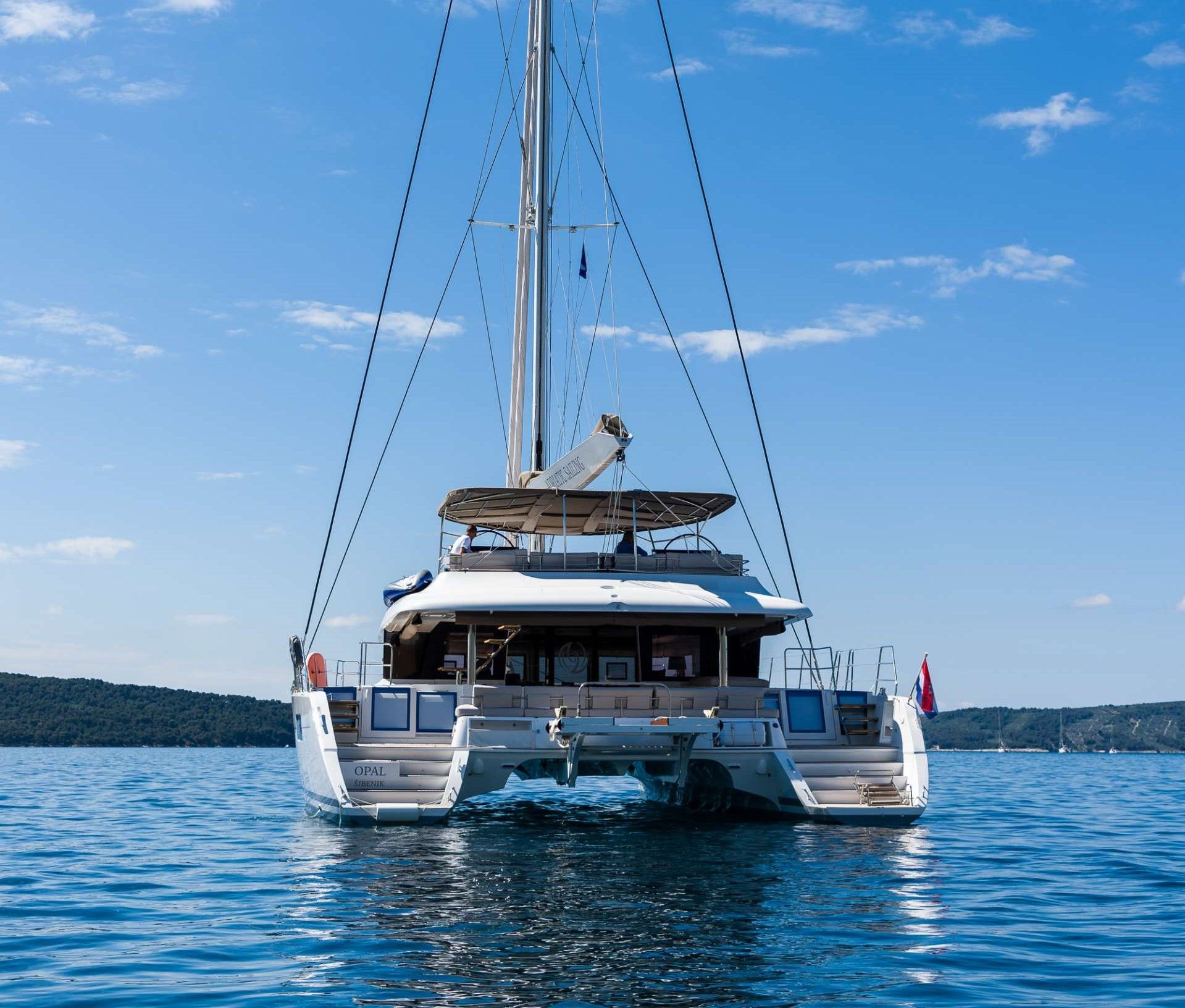 OPAL Lagoon 620 Luxury Catamaran Rear View