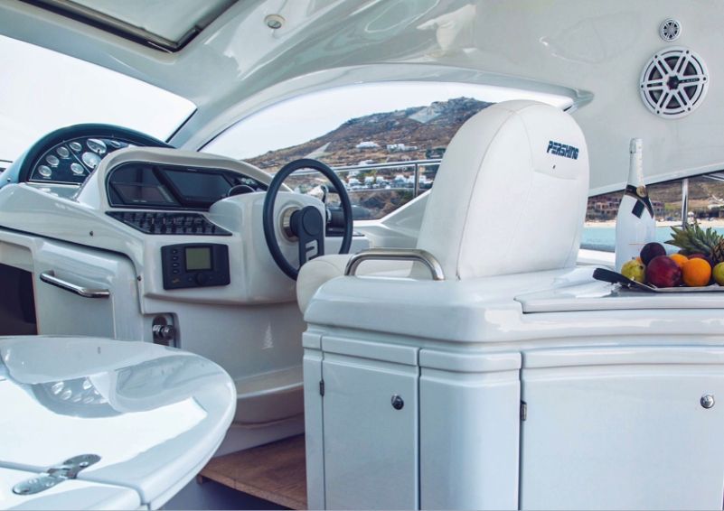 pershing 43 day charter italy sardinia - captains seat