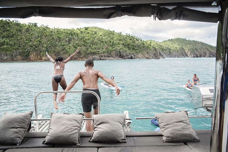 diving from the aft deck