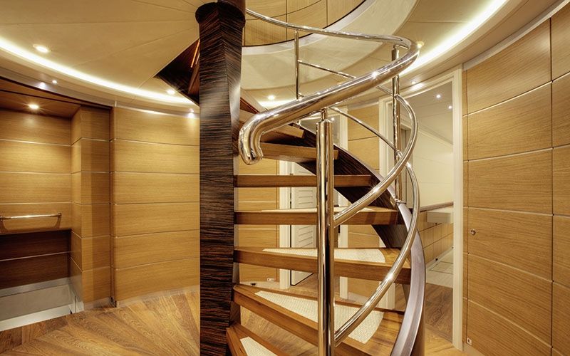 QUARANTA Curvelle 34m Luxury Superyacht Stairway